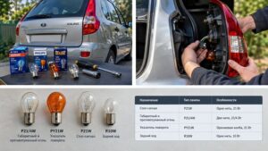 Zamena lampy stop-signala Lada Kalina